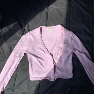 Purple urban outfitters button up crop top